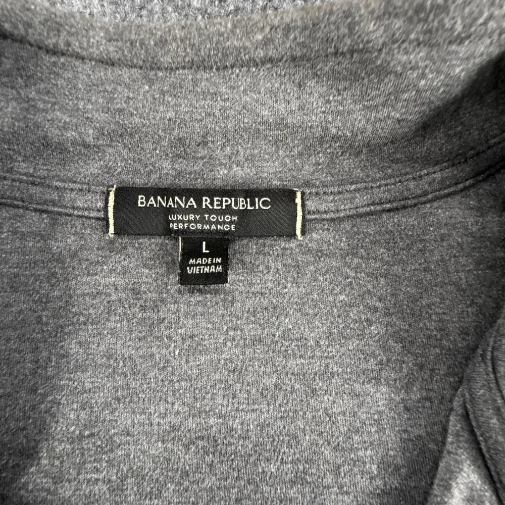Banana Republic Luxury Touch Performance Quarter Zip Pullover Gray Mens Large